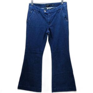 Madison 360 Flexibility Wide Leg 5 Pocket Dark Wash Denim Trouser/Jean Women 12.